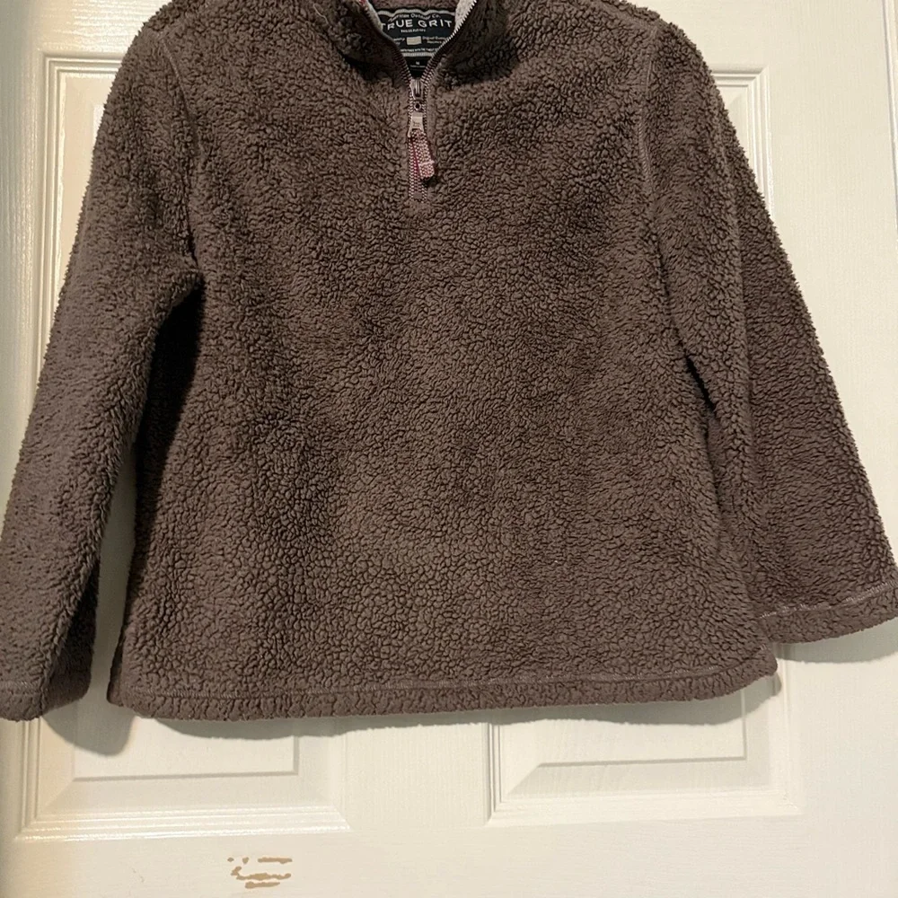 True Grit Chocolate Fleece Quarter-Zip size M (10-12 Boys)